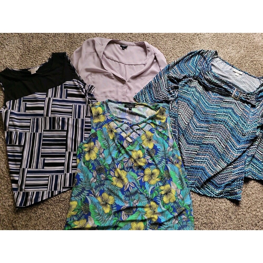 Women Tops Lot XL dressbarn 4 Pc Blouses Casual Work Bundle Mixed Brands Torrid